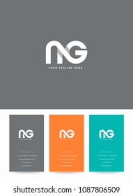 Letters N & G logo, icon with business card vector template.
