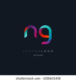 Letters N G, N & G logo, multi colour letters icon vector template.

