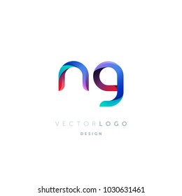 Letters N G, N & G logo, multi colour letters icon vector template.


