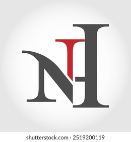 Las letras N y H. son una combinación de letras superpuestas. Plantilla del logotipo, abreviatura o monograma.   La idea de un diseño de negocio, marca o empresa