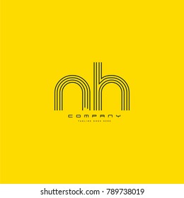 Letters N & H joint logo icon. Stroke letter vector element.