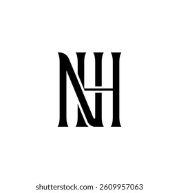 Letters N and H logo design. Vector