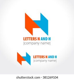 Cartas N y H, diseño del logotipo