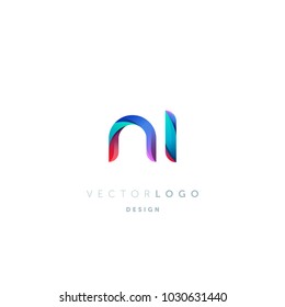 Letters N I, N & I logo, multi colour letters icon vector template.

