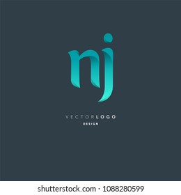 Letters N & J logo icon vector element.
