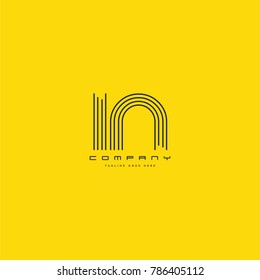 Letters I & N joint logo icon. Stroke letter vector element.
