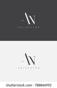 Letters A & N joint logo icon vector element.

