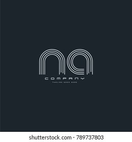 Letters N & A joint logo icon. Stroke letter vector element.