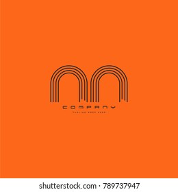 Letters N & N joint logo icon. Stroke letter vector element.