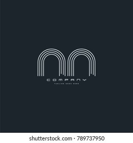 Letters N & N joint logo icon. Stroke letter vector element.