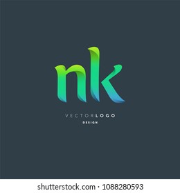 Letters N & K logo icon vector element.
