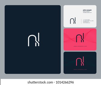 Letters N L, N and L joint logo icon with business card vector template.
