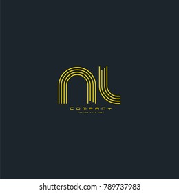 Letters N & L joint logo icon. Stroke letter vector element.