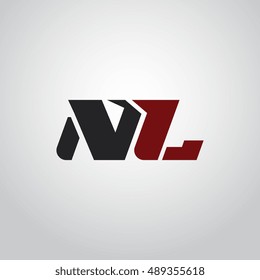 The letters N and L logo automotive black and red colored