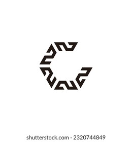 Letters N, letter G hexagon geometric symbol simple logo vector