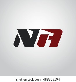 The letters N and A logo automotive black and red colored
