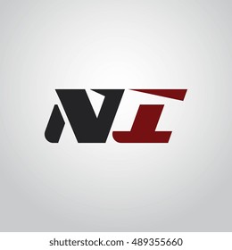 The letters N and I logo automotive black and red colored