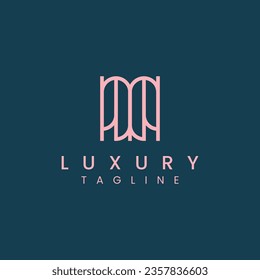 Letters N luxury logo design vector template