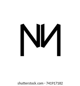 letters n m joint logo vector
