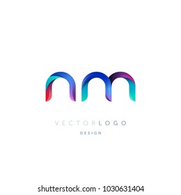 Letters N M, N & M logo, multi colour letters icon vector template.

