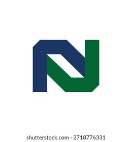 Letras N o NN o Z monograma aislado con fondo blanco. 