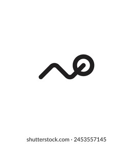 letters N and O connected simple vector logo symbol