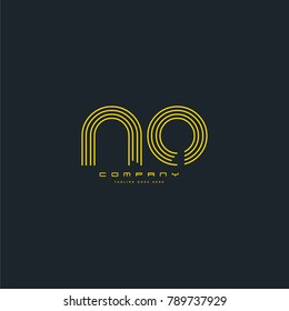 Letters N & O joint logo icon. Stroke letter vector element.