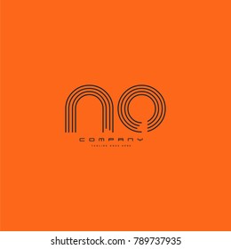 Letters N & O joint logo icon. Stroke letter vector element.