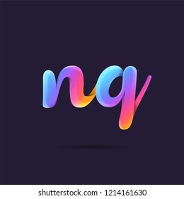 Letters N & Q 3D logo, multi colour gradient letters icon vector template.
