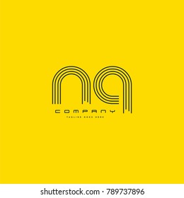 Letters N & Q joint logo icon. Stroke letter vector element.
