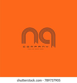 Letters N & Q joint logo icon. Stroke letter vector element.