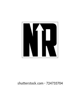 letters n r with arrow logo vector