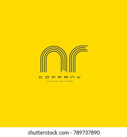 Letters N & R joint logo icon. Stroke letter vector element.