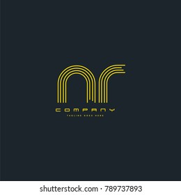 Letters N & R joint logo icon. Stroke letter vector element.
