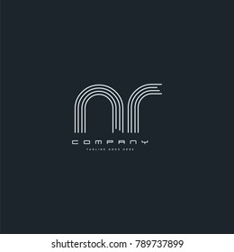 Letters N & R joint logo icon. Stroke letter vector element.