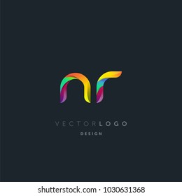Letters N R, N & R logo, multi colour letters icon vector template.

