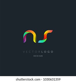 Letters N S, N & S logo, multi colour letters icon vector template.

