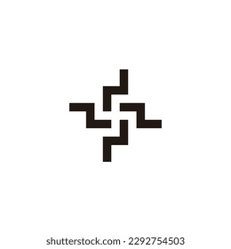 Letters  N square geometric symbol simple logo vector