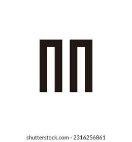 Letters n square geometric symbol simple logo vector