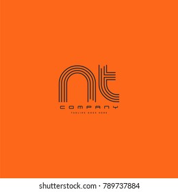 Letters N & T joint logo icon. Stroke letter vector element.