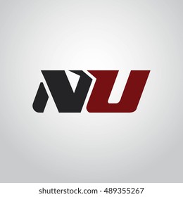 The letters N and U logo automotive black and red colored