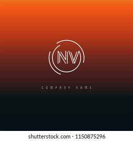 Letters N V Joint logo icon vector template.
