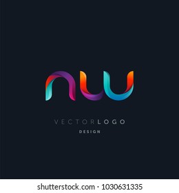 Letters N W, N & W logo, multi colour letters icon vector template.

