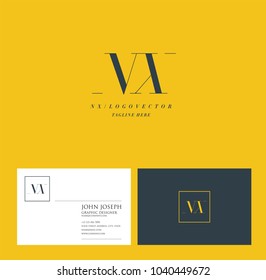 Letters N X, N & X joint logo icon with business card vector template.