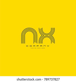 Letters N & X joint logo icon. Stroke letter vector element.