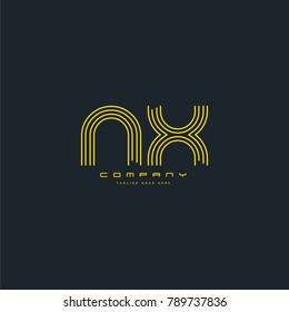Letters N & X joint logo icon. Stroke letter vector element.