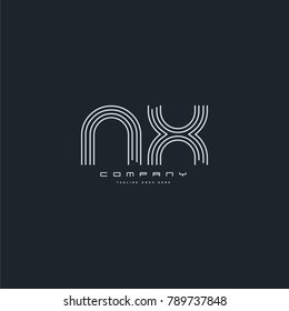 Letters N & X joint logo icon. Stroke letter vector element.