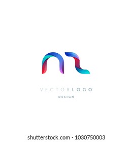 Letters N Z logo, multi colour letters icon vector template.