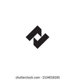 
the letters N and Z squares. simple symbol logo vector