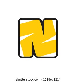 letters n2 simple logo vector